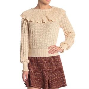 Free People Crazy in Love Beige Pullover Sweater